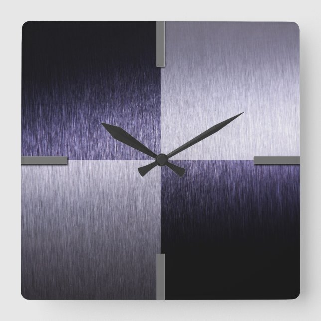 Abstract Modern Brushed Metal - Wall Clock (Front)