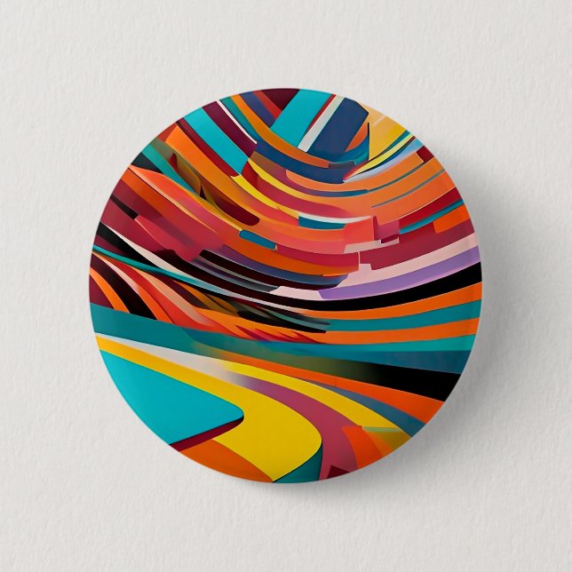 Abstract Modern Colourful Bright Pattern Bold Art 2 Inch Round Button (Front)