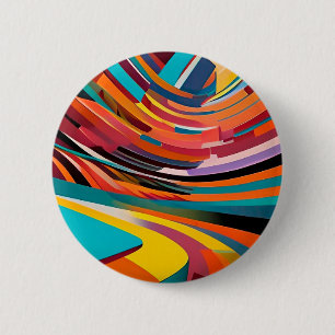 Abstract Modern Colourful Bright Pattern Bold Art 2 Inch Round Button