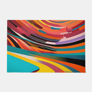 Abstract Modern Colourful Bright Pattern Bold Art  Doormat