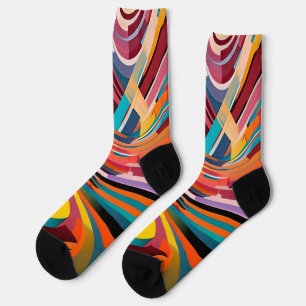 Abstract Modern Colourful Bright Pattern Bold Art Socks