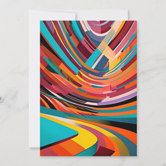 Abstract Modern Colourful Bright Pattern Bold Urba Holiday Card (Front)