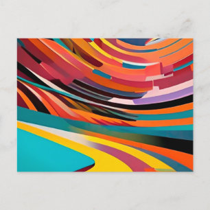 Abstract Modern Colourful Bright Pattern Bold Urba Postcard