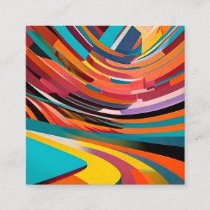 Abstract Modern Colourful Bright Pattern Bold Urba Square Business Card