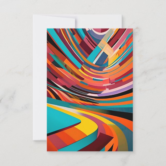 Abstract Modern Colourful Bright Pattern Bold Urba Thank You Card (Front)