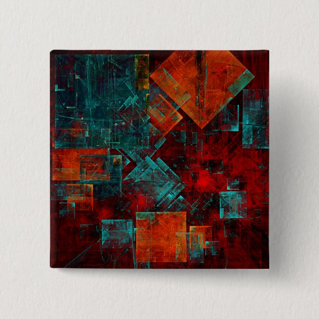 Abstract Modern Colourful Cool Artistic Pattern 2 Inch Square Button (Front)