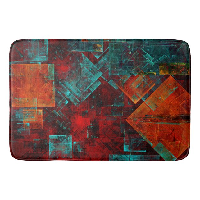 Abstract Modern Colourful Cool Artistic Pattern Bath Mat (Front)