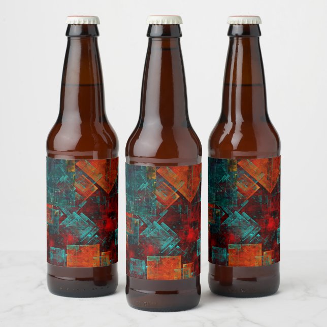Abstract Modern Colourful Cool Artistic Pattern Beer Bottle Label (Bottles)