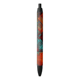 Abstract Modern Colourful Cool Artistic Pattern Black Ink Pen