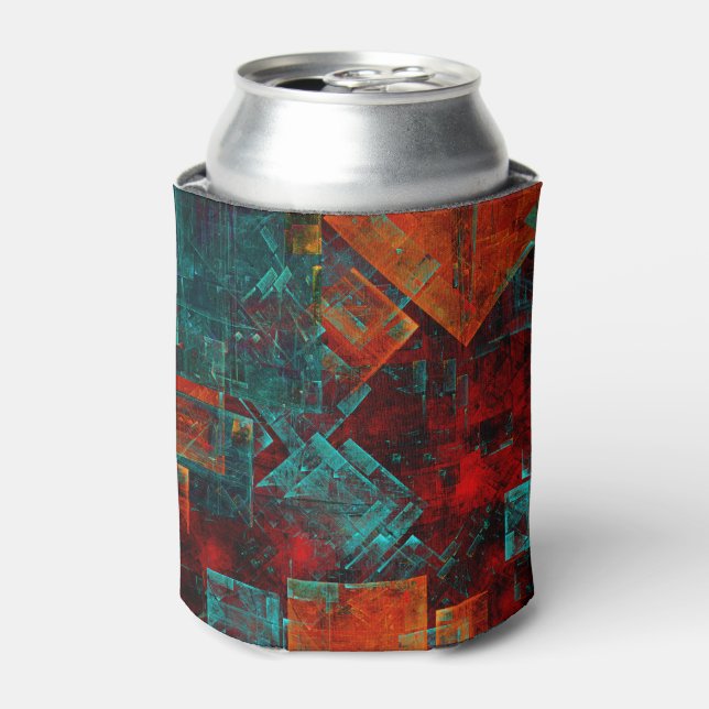 Abstract Modern Colourful Cool Artistic Pattern Can Cooler (Can Front)
