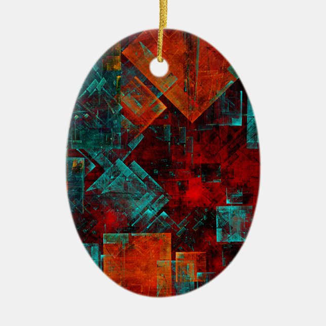 Abstract Modern Colourful Cool Artistic Pattern Ceramic Ornament (Front)