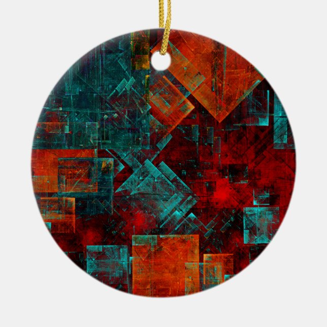 Abstract Modern Colourful Cool Artistic Pattern Ceramic Ornament (Front)