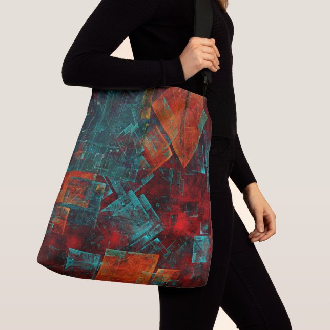 Abstract Modern Colourful Cool Artistic Pattern Crossbody Bag (Close Up)