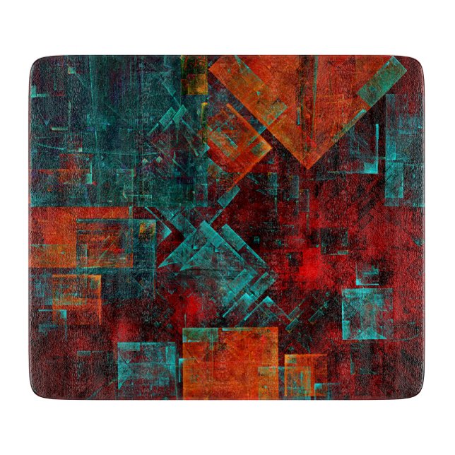 Abstract Modern Colourful Cool Artistic Pattern Cutting Board (Front)