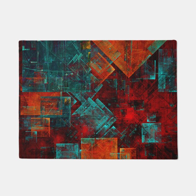 Abstract Modern Colourful Cool Artistic Pattern Doormat (Front)
