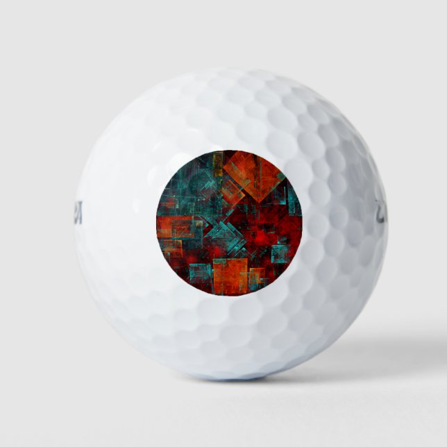 Abstract Modern Colourful Cool Artistic Pattern Golf Balls (Front)