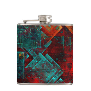 Abstract Modern Colourful Cool Artistic Pattern Hip Flask