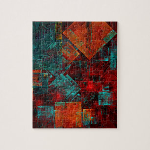 Abstract Modern Colourful Cool Artistic Pattern Jigsaw Puzzle