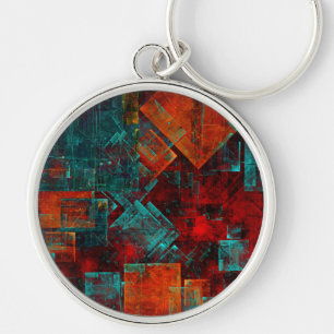 Abstract Modern Colourful Cool Artistic Pattern Keychain