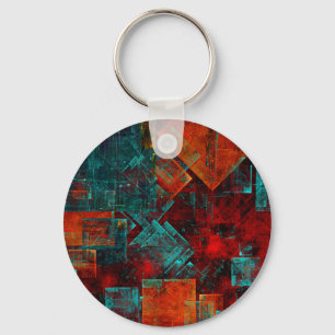 Abstract Modern Colourful Cool Artistic Pattern Keychain