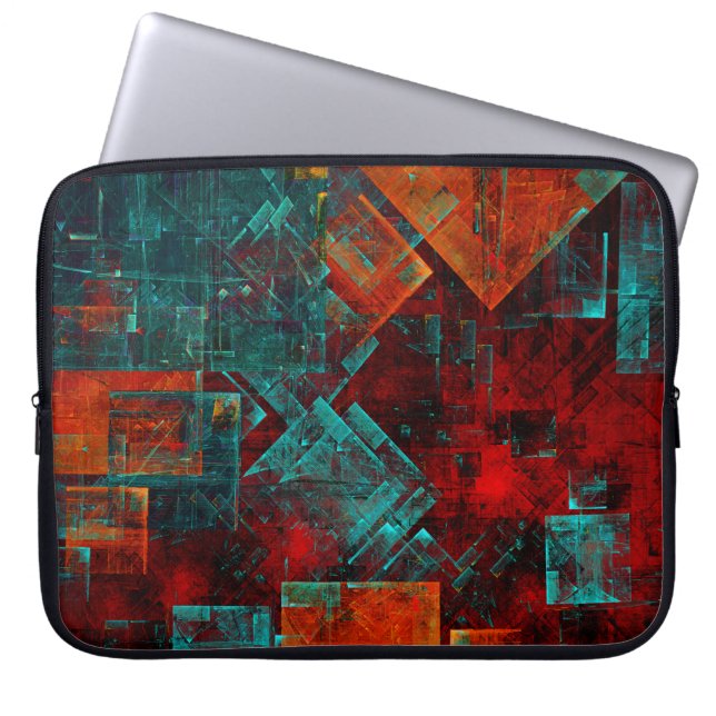 Abstract Modern Colourful Cool Artistic Pattern Laptop Sleeve (Front)