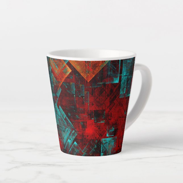 Abstract Modern Colourful Cool Artistic Pattern Latte Mug (Right Angle)