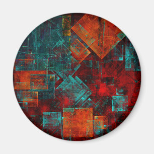 Abstract Modern Colourful Cool Artistic Pattern Magnet