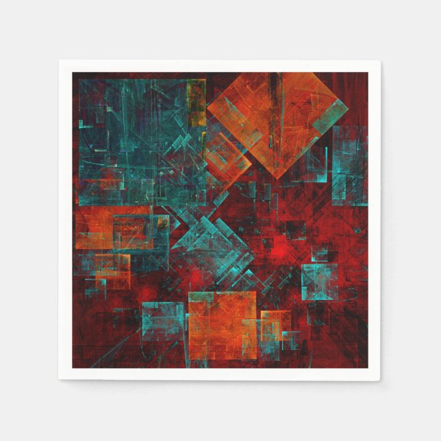 Abstract Modern Colourful Cool Artistic Pattern Napkin (Front)