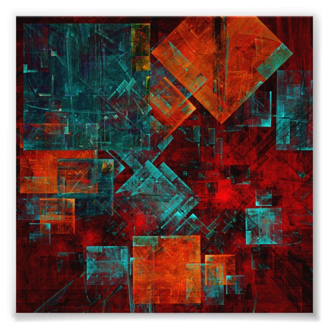 Abstract Modern Colourful Cool Artistic Pattern Photo Print (Front)