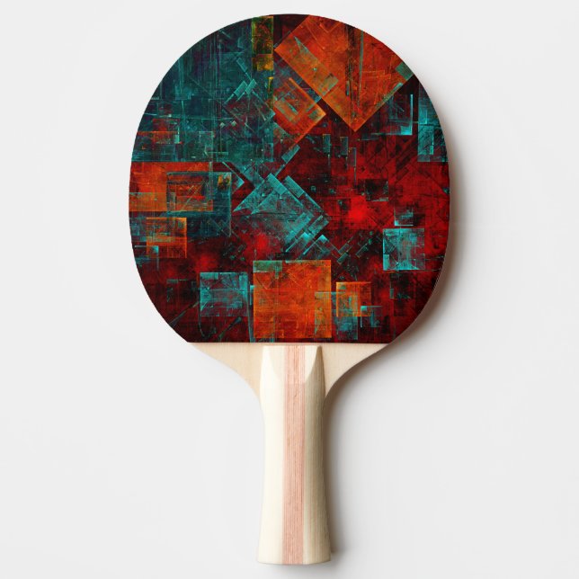 Abstract Modern Colourful Cool Artistic Pattern Ping Pong Paddle (Front)