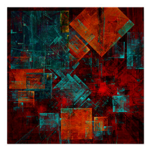 Abstract Modern Colourful Cool Artistic Pattern Poster