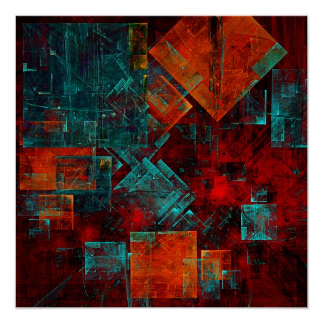 Abstract Modern Colourful Cool Artistic Pattern Poster (Front)