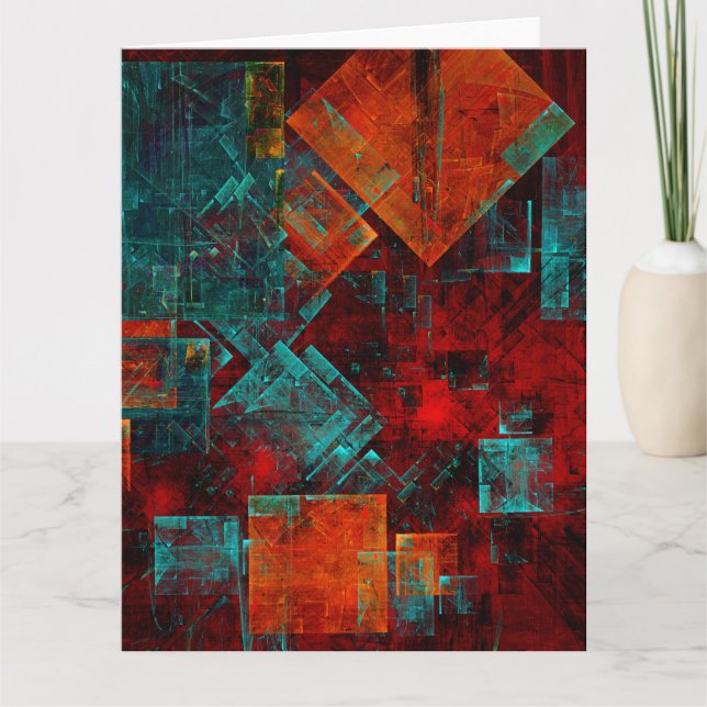 Abstract Modern Colourful Cool Artistic Pattern Thank You Card (Front)