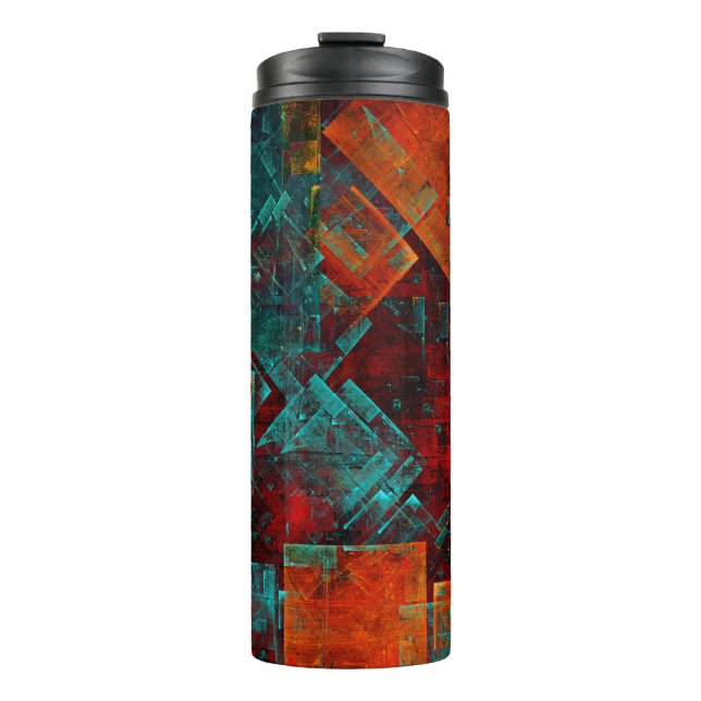 Abstract Modern Colourful Cool Artistic Pattern Thermal Tumbler (Front)