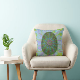 Abstract Modern Colourful Egg Elegant Pastel Blue Throw Pillow
