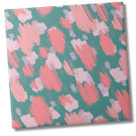 Abstract Modern Colourful Pattern Tile<br><div class="desc">Pink Turquoise Abstract Artistic Colourful Pattern ceramic tile. The brushstroke pattern features a mix of calming yet vibrant hues with blush pink, flamingo pink, turquoise, and a tiny subtle hint of purple. For a playful and bold abstract artistic pattern. You can zoom the pattern in or out to change the...</div>