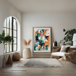 Abstract Modern Colourful Shapes Poster