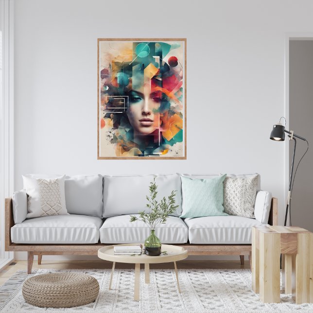 Abstract Modern Colourful Woman Poster (Abstract Modern Colorful Woman Poster)