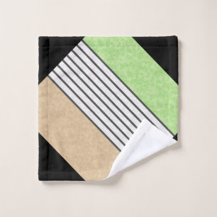 Abstract modern colours beige mint green white bath towel set