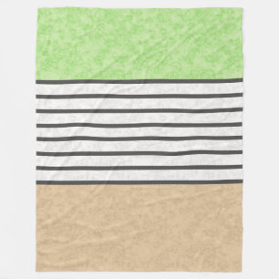 Abstract modern colours beige mint green white bla fleece blanket