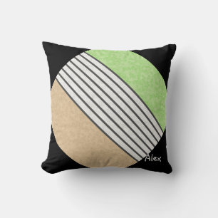 Abstract modern colours beige mint green white bla throw pillow