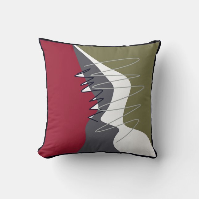 Abstract, Modern, Creative, Applique Throw Pillow (Front)