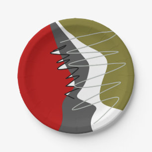 Abstract, Modern, Creative, Applique Throw Pillow Paper Plate