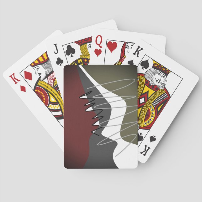Abstract, Modern, Creative, Applique Throw Pillow Playing Cards (Back)