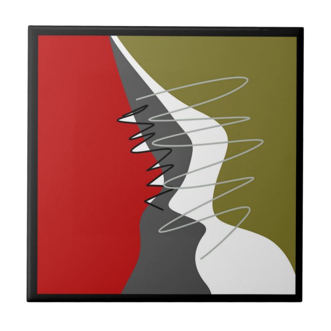 Abstract, Modern, Creative, Applique Throw Pillow Tile (Front)