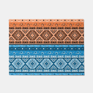 Abstract modern decor ornamental geometrical patch doormat