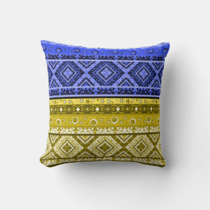 Abstract modern decor ornamental geometrical patch throw pillow