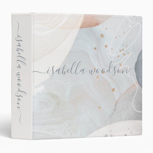 Abstract Modern Earthy Watercolor Shapes Textures Binder (Front/Spine)