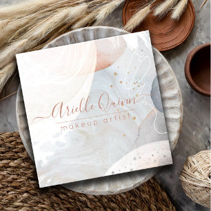 Abstract Modern Earthy Watercolor Shapes Textures Square Business Card