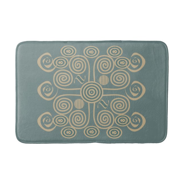 Abstract Modern Elegant Afro ornaments pattern Bath Mat (Front)